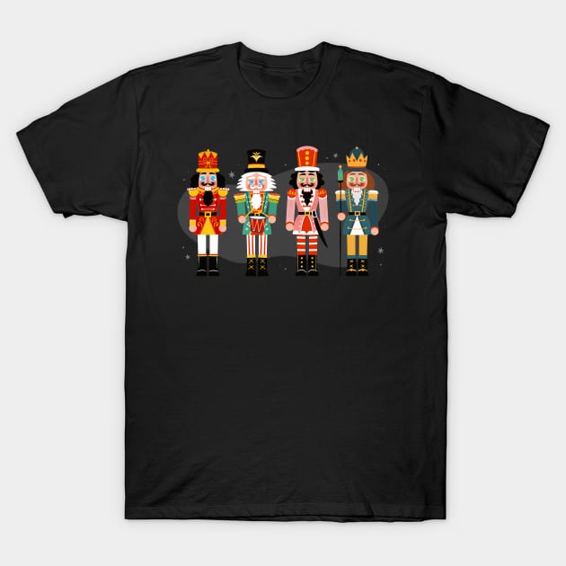 Nutcrackers Christmas Collection T-Shirt by Mako Design 